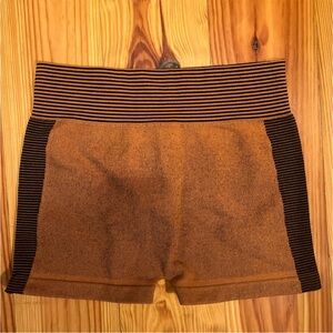 Zara Brown and Black Striped Bike Shorts